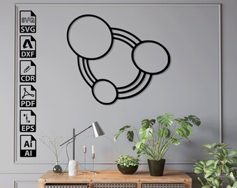 Geometric Wall Art SVG DXF Files: Laser Cut Template (Digital Download)