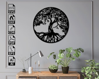 Tree Of Life Laser Cut File: SVG, DXF, CNC, Wall Art (Digital Download)
