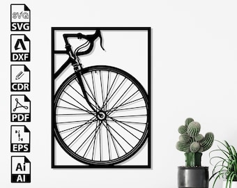 Bike Laser Cut File: Bicycle Wall Art SVG DXF CNC (Digital Download)