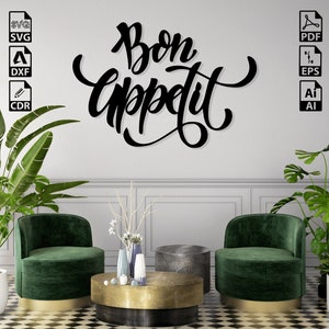 Küchendesign Bob Appetit Laser Cut SVG-DXF-Dateien - Cricut, CNC, Wandkunst, Vektor, Vorlage, Gravur, Sofort-Download