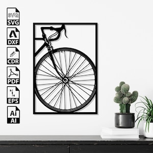 Fahrrad Laserschnitt SVG-DXF Dateien - Cricut, CNC, Wandkunst, Vektor, Vorlage, Gravur, Sofort Download