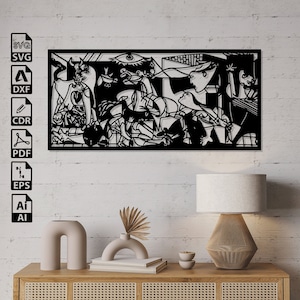 Guernica Picasso file SVG DXF tagliati al laser – Cricut, CNC, Wall Art, Vettore, Modello, Incisione, Download immediato