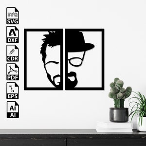 Heisenberg Walter White Laser Cut SVG DXF Files – Cricut, CNC, Wall Art, Vector, Template, Engraving, Instant Download