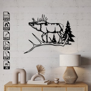 Elk Reindeer Deer Laser Cut SVG DXF Files – Cricut, CNC, Wall Art, Vector, Template, Engraving, Instant Download