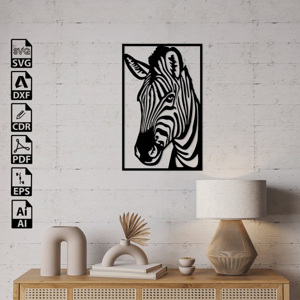 Zebra Dxf Zebra Svg Pdf Digital Download Laser Cut Cnc Cutting Router Files Cricut Clipart Engraving Silhouette Vinyl Decal Vector Sticker