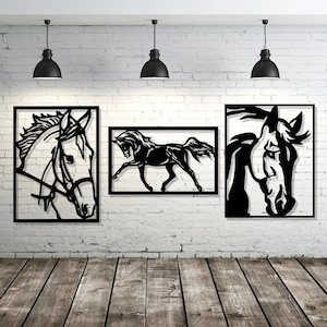 Pferd Laser Cut SVG-DXF Dateien - Cricut, CNC, Wandkunst, Vektor, Vorlage, Gravur, Sofort Download
