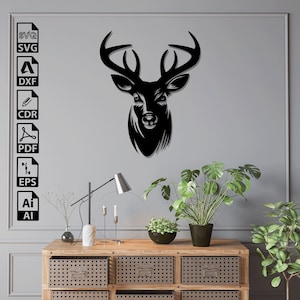 Deer Laser Cut SVG DXF Files – Cricut, CNC, Wall Art, Vector, Template, Engraving, Instant Download