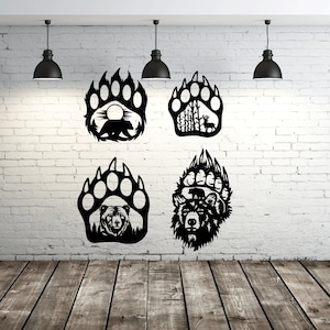 Bear Claw lasergesneden SVG DXF-bestanden – Cricut, CNC, muurkunst, vector, sjabloon, gravure, Instant Download