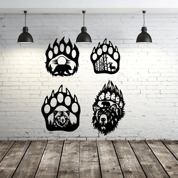 Bär Bär Tatze Dxf Svg Digital Download Laser Cut Cnc Schneiden Fräser Dateien Cricut Clipart Gravur Silhouette Vinyl Aufkleber Vektor Sticker