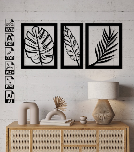 Monstera Leaf Laser Cut Files: SVG, DXF, CNC, Wall Art (Digital Download)