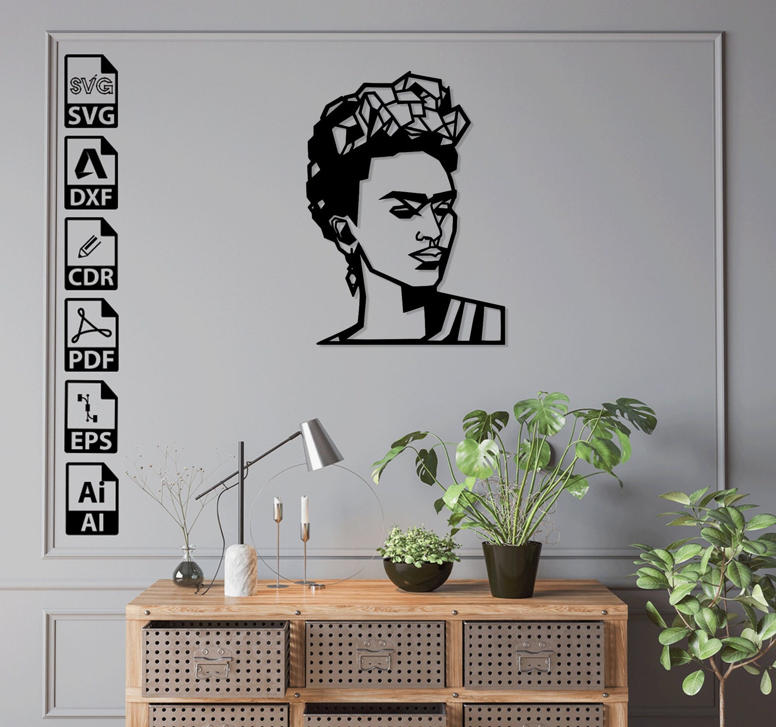 Frida Kahlo Portrait SVG DXF: Laser Cut CNC Files (digital Download) - Etsy