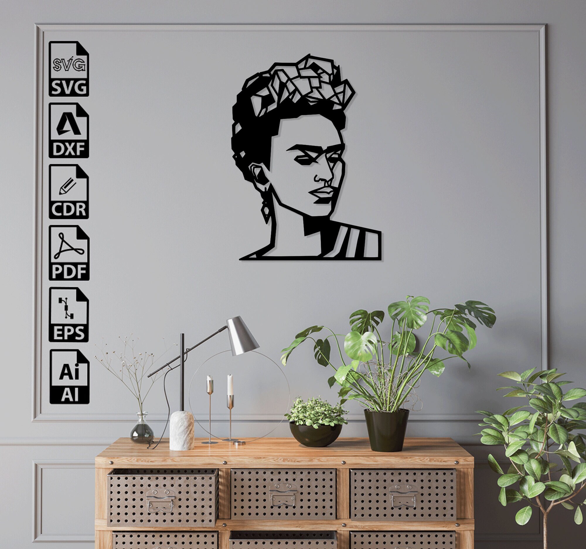Frida Kahlo Portrait SVG DXF: Laser Cut CNC Files (digital Download) - Etsy