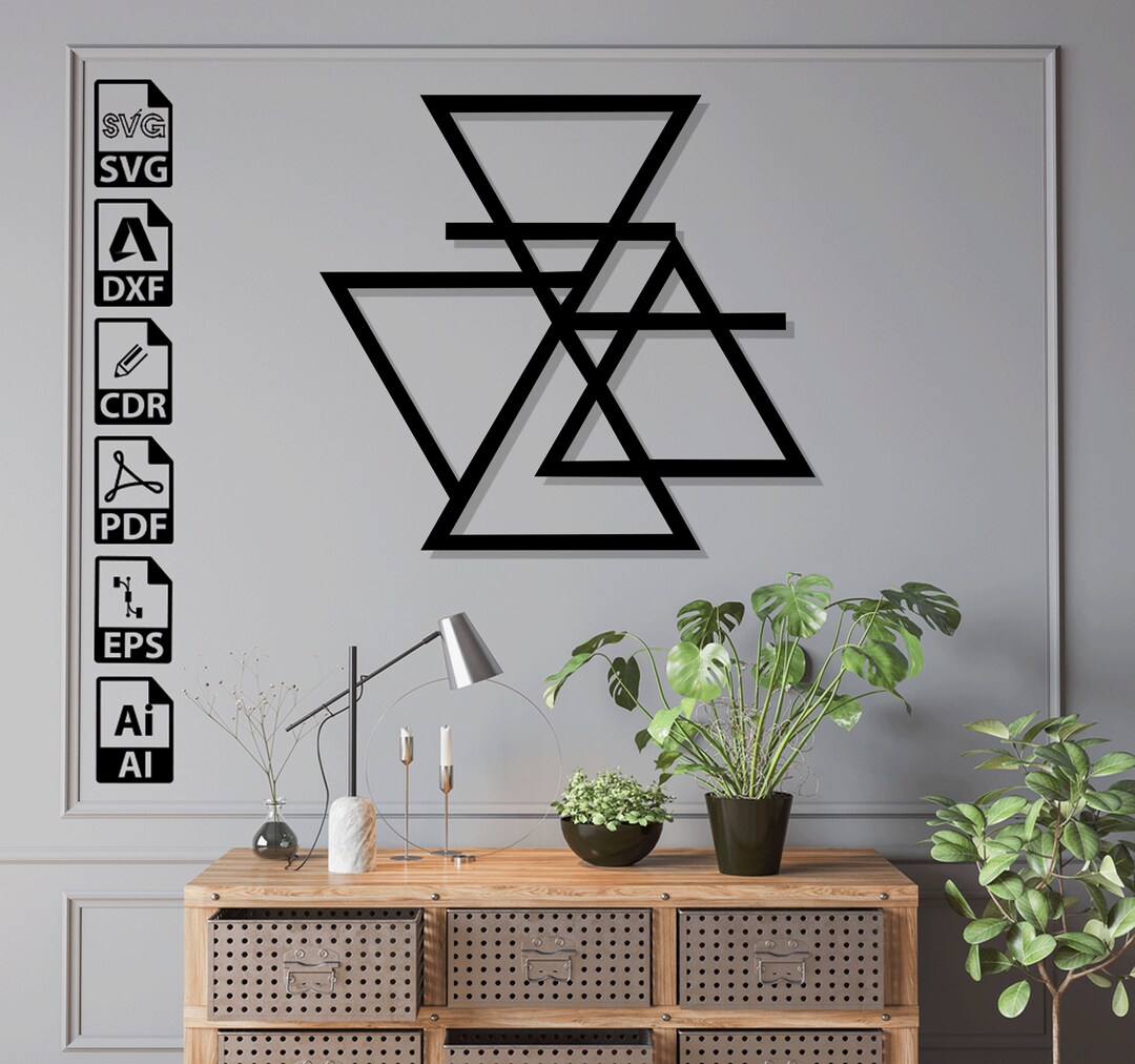 Geometric Triangle SVG DXF: Laser Cut Vector Files (digital Download ...