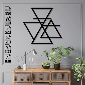 Geometric Triangle SVG DXF: Laser Cut Vector Files (Digital Download)