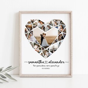 Personalized 6 Months Anniversary Gift for Him, 6th Month Anniversary Gift  for Boyfriend, Custom Heart Photo Collage, Six Months Anniversary 