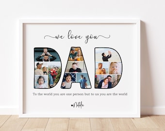 Dad Photo Collage Gift, Father's Day Collage Print, Personalized Gift ...