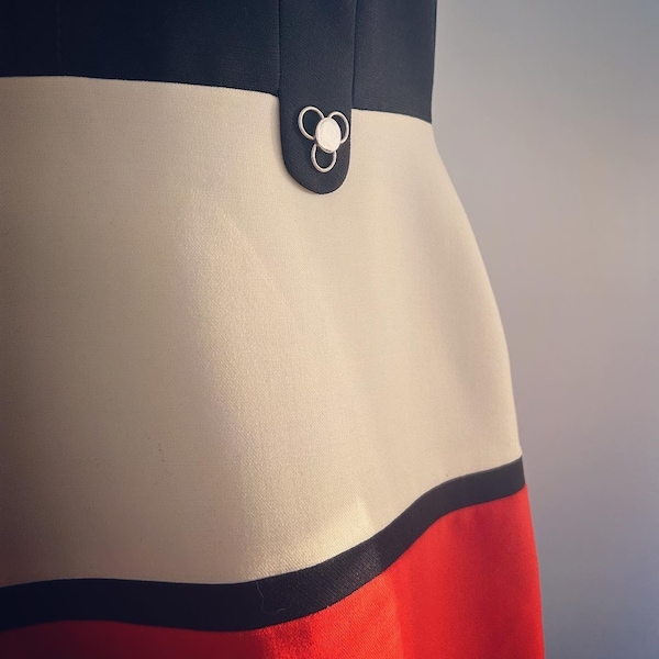 Vintage COLOUR BLOCK dress 1970 Helmut Etges MODELLE Western Germany