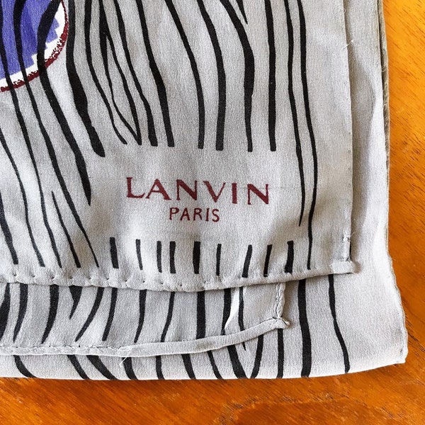 Vintage LANVIN PARIS silk scarf Japan c2000