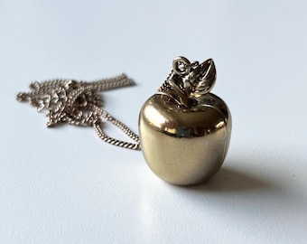 Vintage SECRET APPLE brass pendant