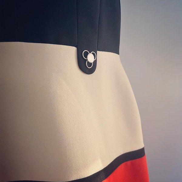 Vintage COLOUR BLOCK dress 1970 Helmut Etges MODELLE Western Germany