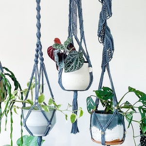 Macrame Plant Hangers - Charcoal Collection
