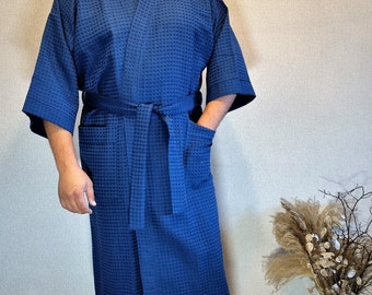 Bademantel aus Leinen und Baumwolle (Kimono)