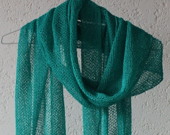 Vegan scarf, 100% LINEN SUMMER SCARF, light linen knit, natural linen knit scarf, summer linen accessories