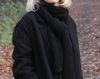 Winter scarf, BOUCLÉ LINEN SCARF, wide shawl, holiday trend, knitted linen scarf, unisex scarf, vegan scarf, 230 cm scarf