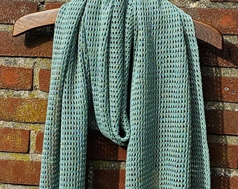 Light green color linen scarf, SUMMER SCARF, plant-based scarf, sustainable scarf, women&#39;s scarves, trendy summer scarf, gift scarf, gift scarf