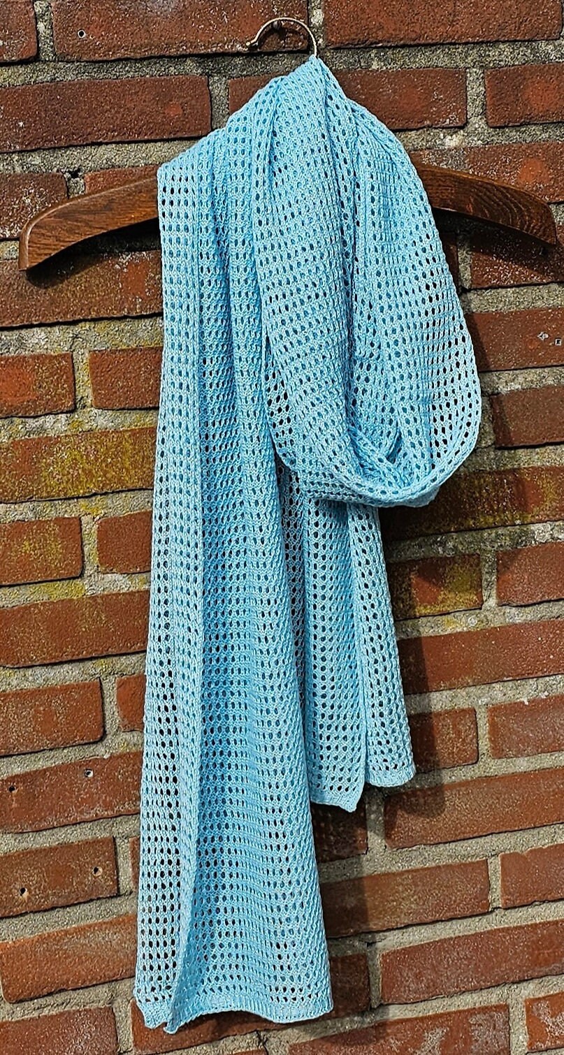 Light blue linen scarf, SUMMER SCARF, plant-based scarf, sustainable scarf, women style scarves, trendy summer scarf, light blue color scarf