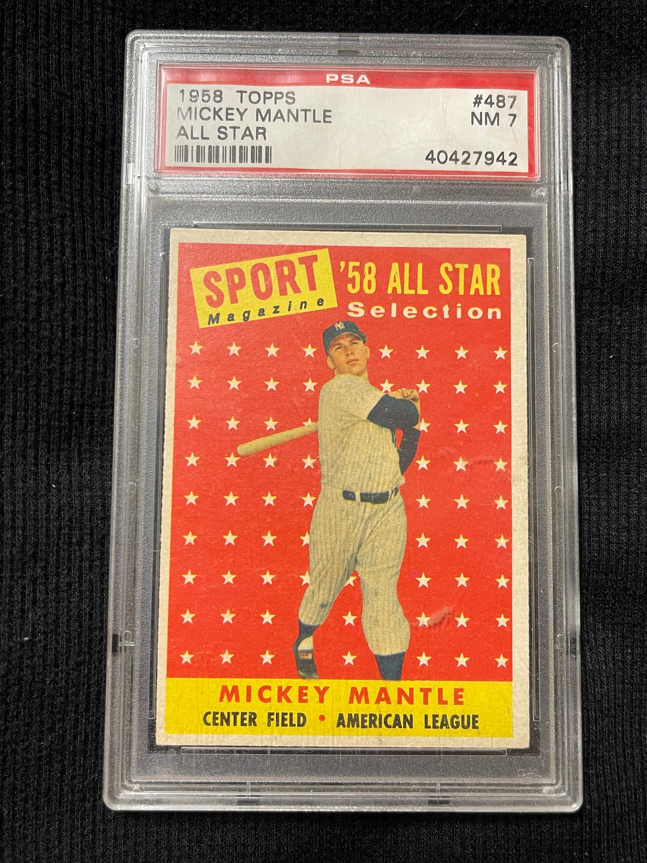 1958 TOPPS Mickey Mantle All Star #487 NM 7 - Etsy