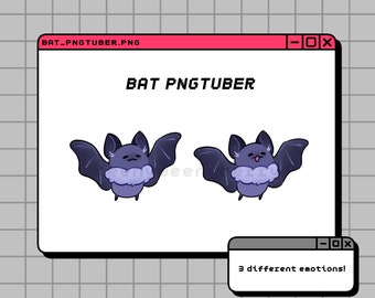 NO AI - Bat PNGTuber - Cute avatar for Twitch streaming