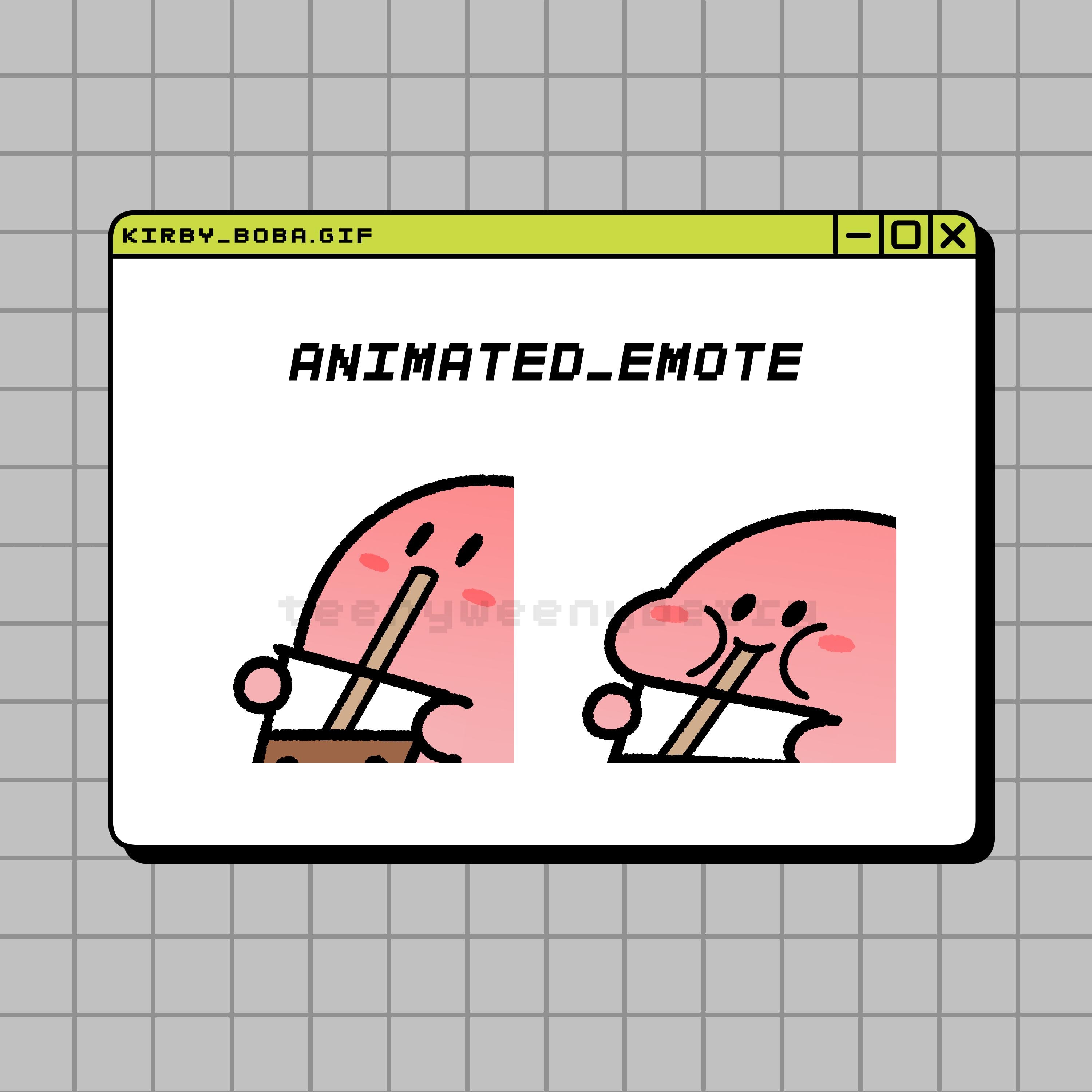 Kirby Boba Emote - Süß, Lustig, Meme | Twitch, YouTube, Discord | Sofort Download