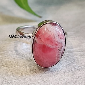Handmade Pink Opal Ring: 925 Sterling Silver Engagement Ring