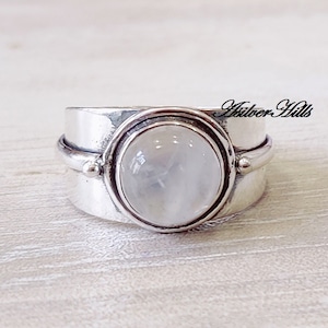 925 Sterling Silver Ring, Natural Moonstone Ring, Statement Ring, Gemstone Ring ,Dainty Ring, Gift For Women, Parents Gift, Gift For Her,