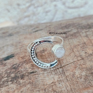 Half Moon Design Band Ring, Moonstone Ring, 925 Silver Handmade Jewelry, Rings For Women, Beautiful Ring, Moonstone Jewelry, Birthday Gifts