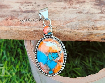 Ciondolo in rame turchese fatto a mano: gioielli in argento sterling 925