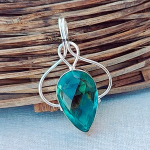 Beautiful Aquamarine Pendant, 925 Sterling Silver, Unique Design Pendant, Handmade Pendant, Women Jewelry, Pear Shape, Wedding Gift Pendant,