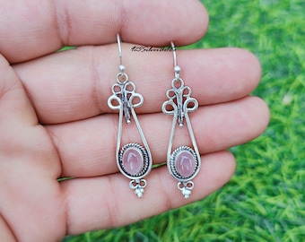 Orecchini Pendenti In Argento 925 Fatto A Mano | Con Pietre Dure Naturali: Onice, Agata, Lapislazzuli O Corniola, Gioielli Boho Donna - 3