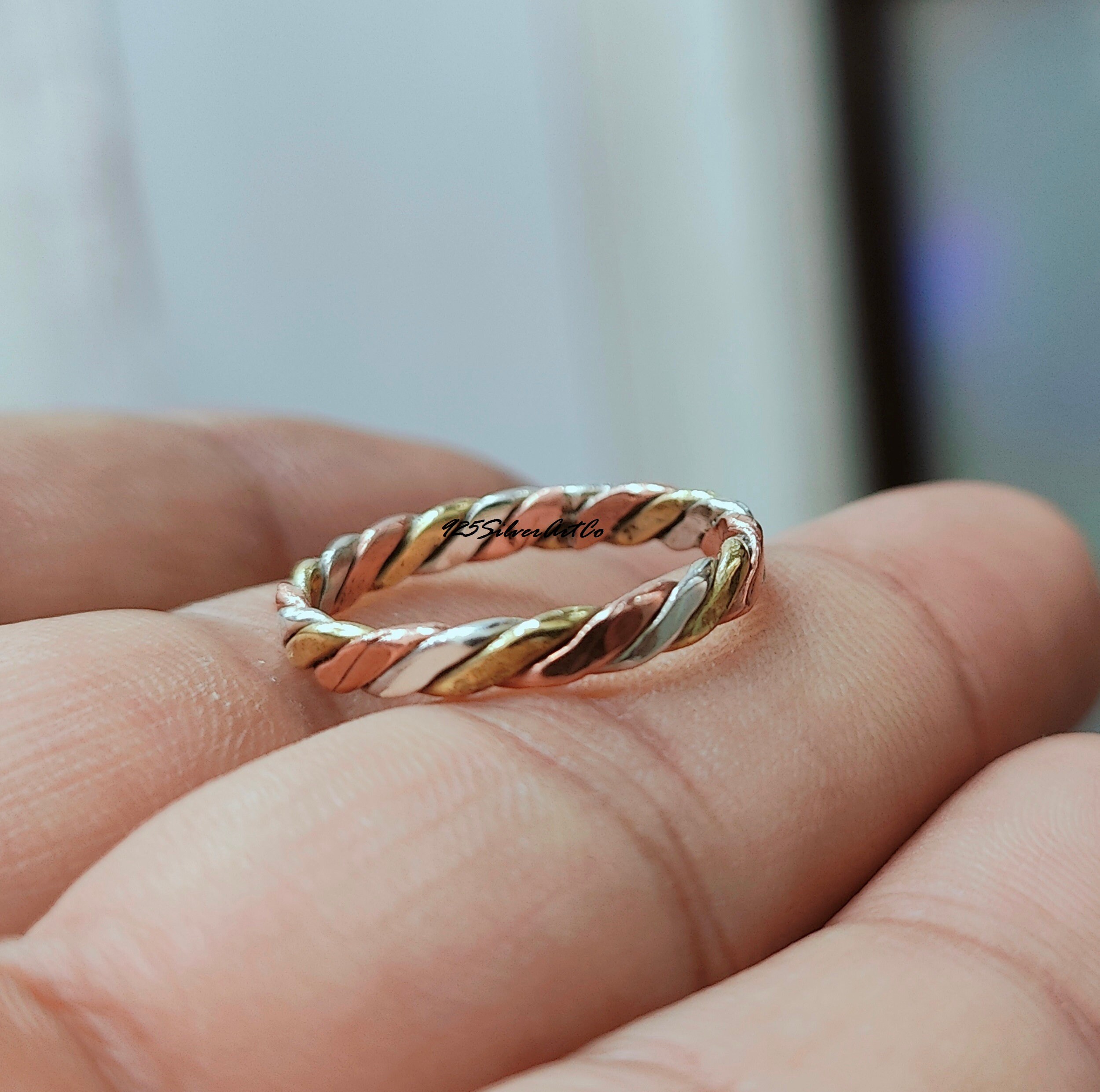 Vintage Gold × Silver Twist Ring K10 Two Toned Twist Ring – Quad Espresso Jewelry