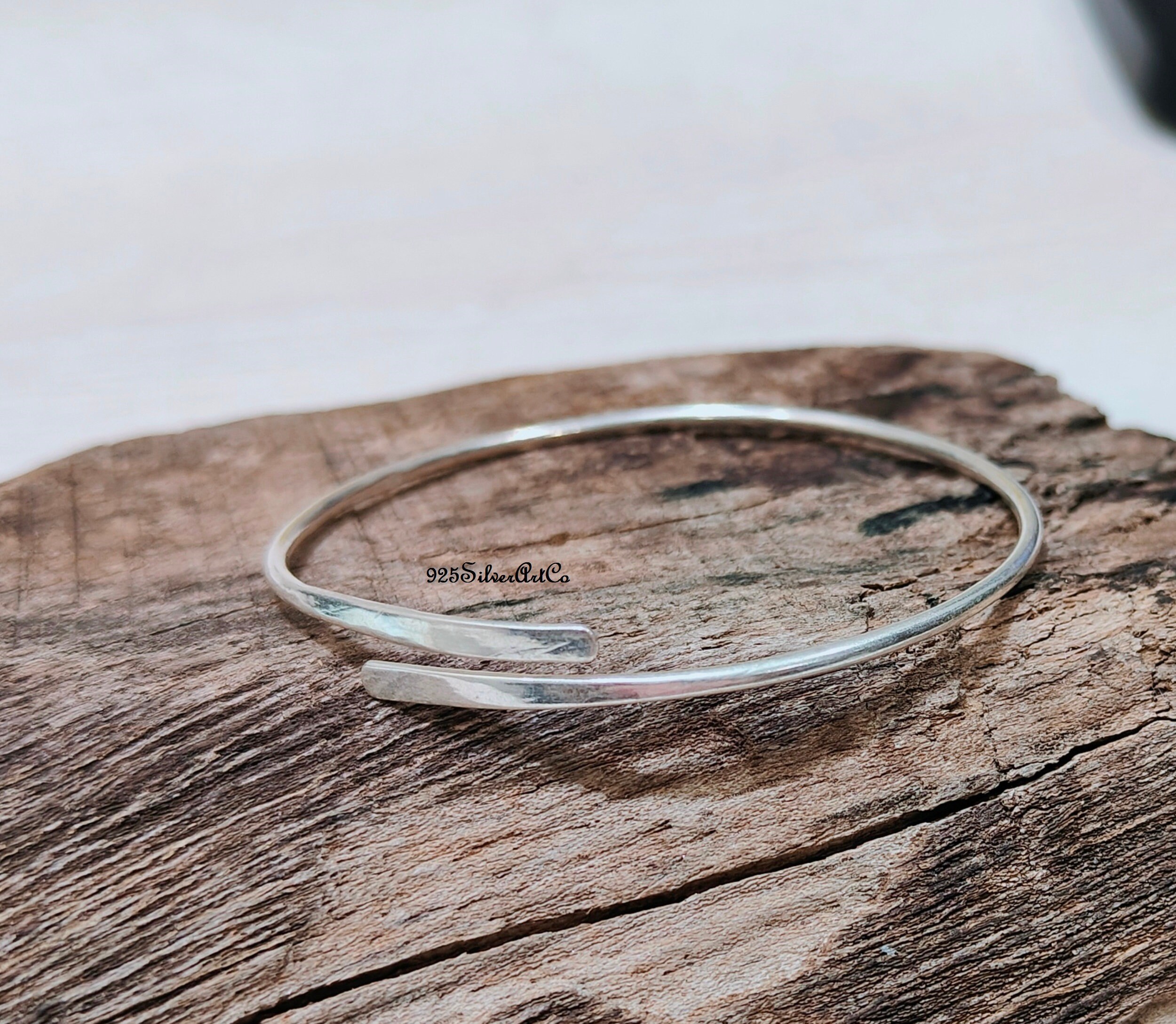 Hammered Sterling Silver Twist Bangle: Chunky Cuff Bracelet - Etsy