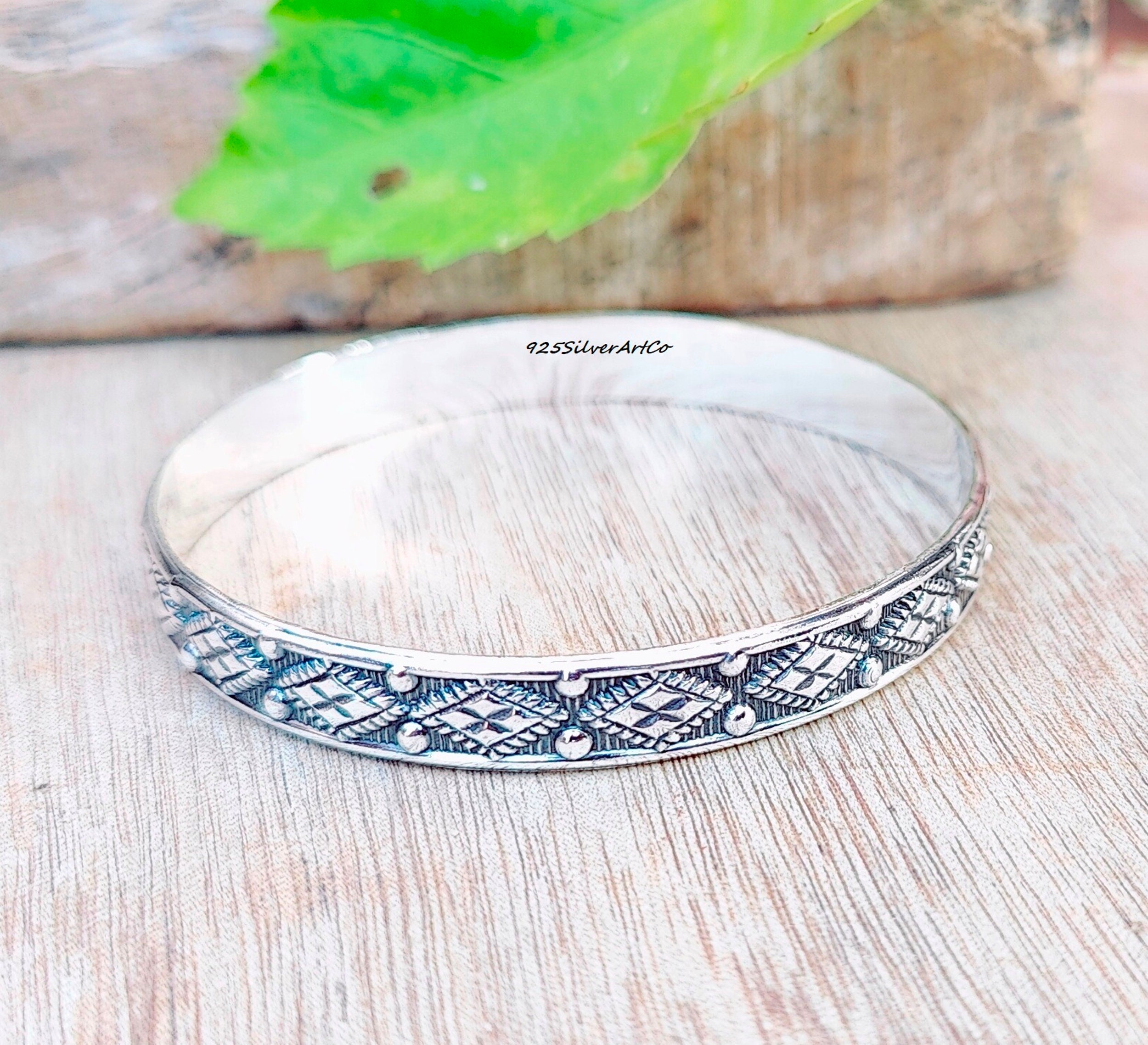 925 Sterling Silver Bangle, Handmade Jewelry, Designer