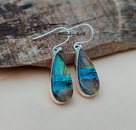 Collana In Labradorite Norvegese Grigia Rotonda (Larvikite) Con Argento Sterling