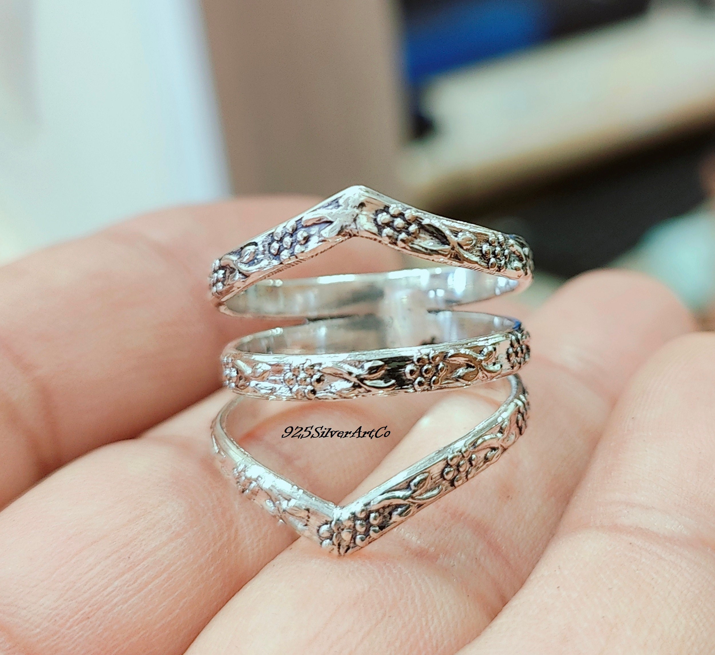Flower Sterling Silver Arthritis Ring: Knuckle Splint Ring - Etsy