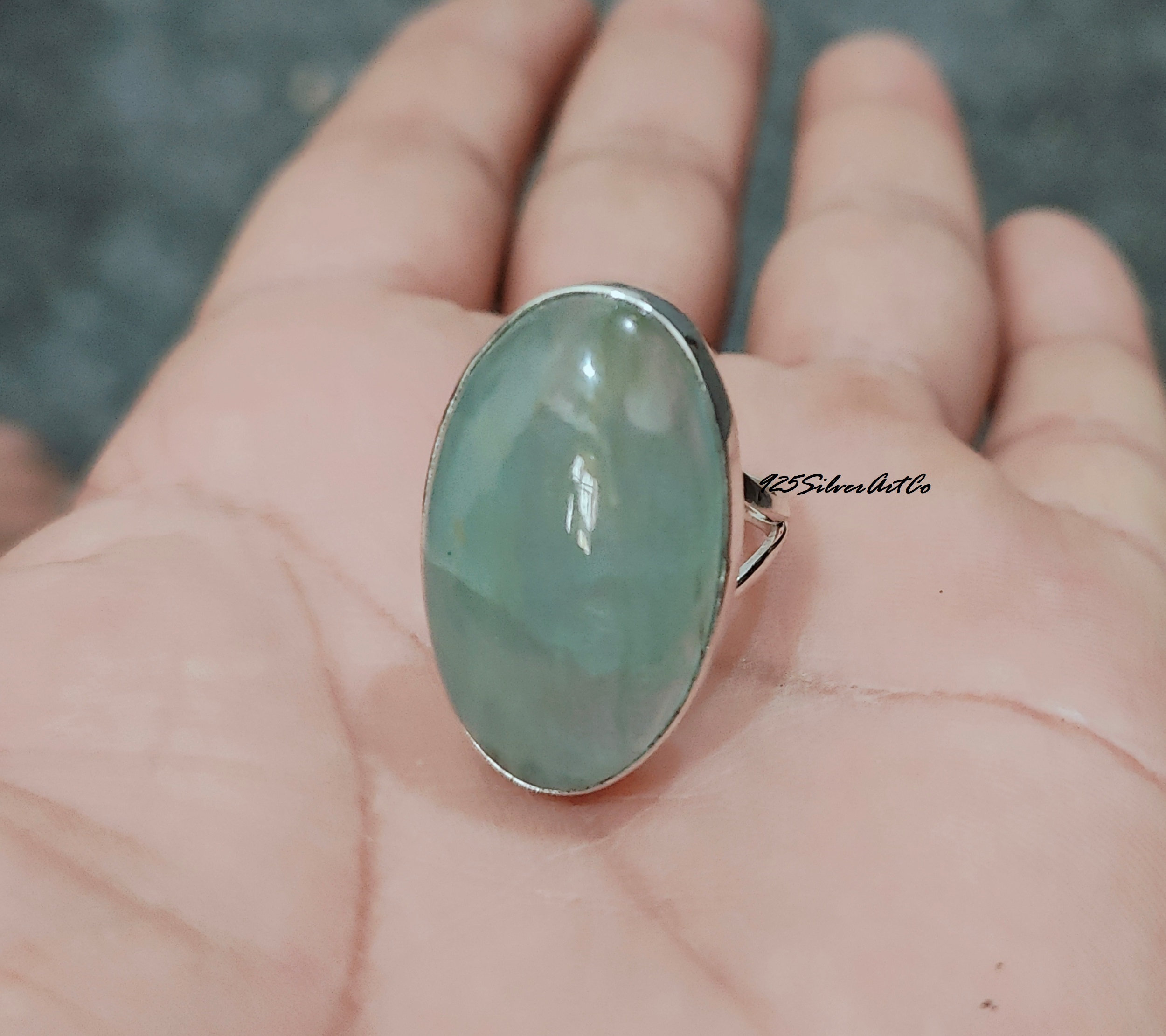Aquamarine Ring, 925 Silver Rings, Aquamarine Split Band Ring, Handmade Ring, Bohemian Ring, Vintage Jewelry, Wedding Ring, Gifts For Her