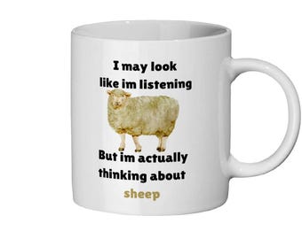 I may look like im listening sheep mug