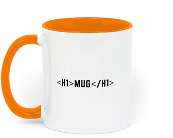 Kubek H1 z kodowaniem, dwukolorowy, ceramiczny kubek