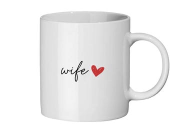 Caneca de coração para esposa, presente para alguém especial, caneca de cerâmica, presente para aniversário, copo para ela