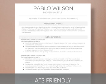 ATS Resume Template Word, Pages, Google Docs, Minimal Resume Template, Executive Resume Template, ATS Cv Resume Template, Resume Template CV