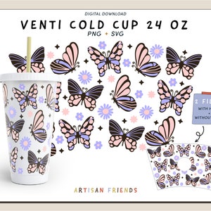 Magical Butterfly 24oz Cold Cup svg,For Cricut, Coffee Glass Svg, magical butterfly svg, Digital Download